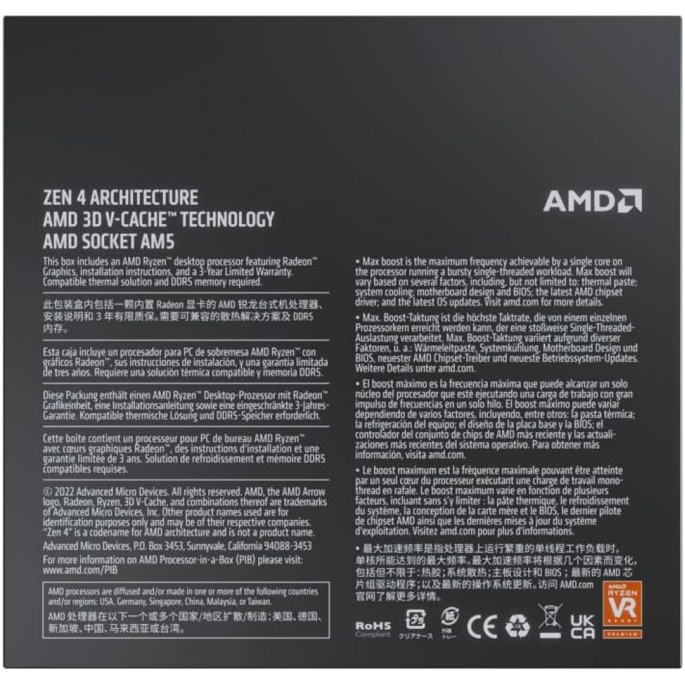 AMD Ryzen 7 7800X3D - 8 -Core 4.2 GHz Socket AM5