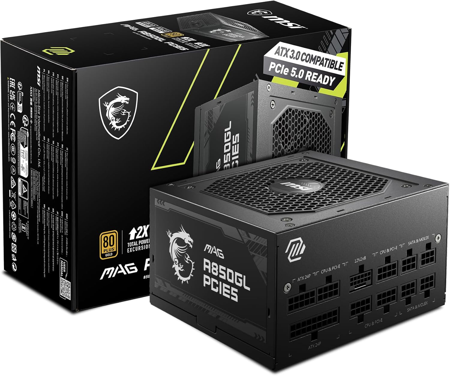 850W PCIE 5.0 対応 80PLUS Gold認証 ATX 3.0 Amazon | FSP 80PLUS GOLD認証取得・フルモジュラー式採用 ATX3