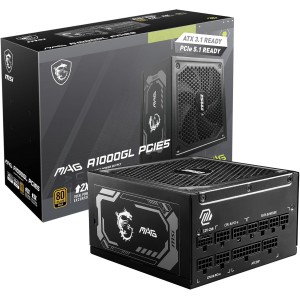 MSI MAG A1000GL - 1000W - PCI 5 - 80 PLUS GOLD - ATX 3.1 & PCIE 5.1 Ready