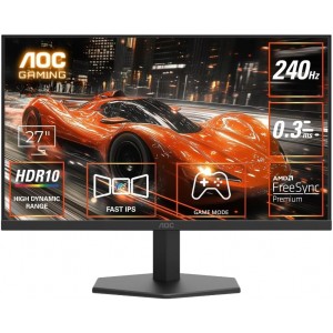 AOC 27G11ZE - 27"- 1080P - 0.3MS - 240hz - HDR10 - FAST IPS - Adaptive Sync - Delta E < 2