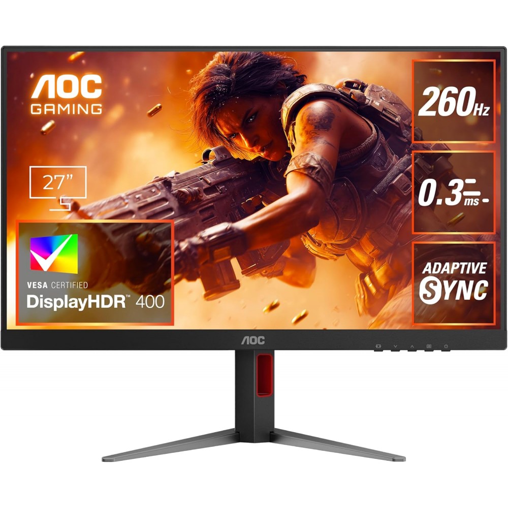 AOC Q27G4Z - 27"- 2K - 0.3MS - 260Hz - HDR400 - FAST IPS - Adaptive Sync - Delta E < 2