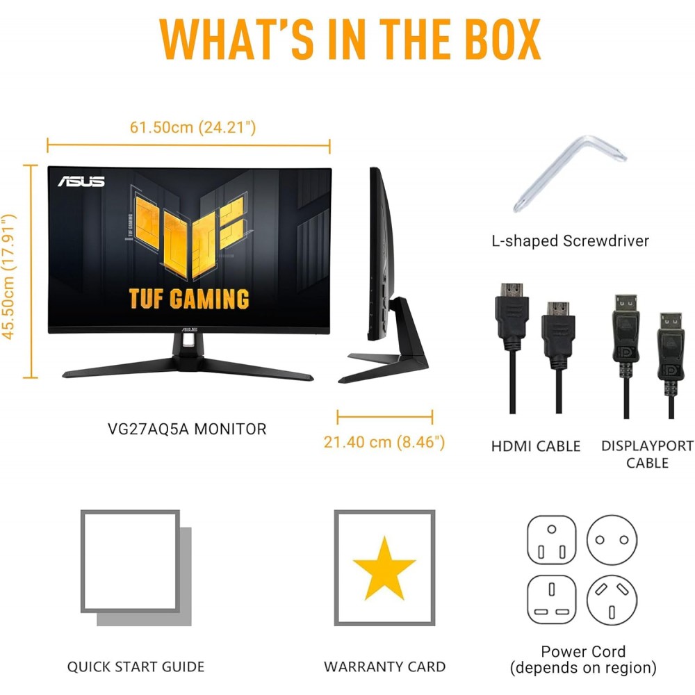 ASUS TUF Gaming VG27AQ5A - 27 INCH - Fast IPS - 2K - 0.3ms GTG (min.) - 210Hz(OC) ASUS TUF Gaming VG27AQ5A - 27 INCH - Fast IPS - 2K - 0.3ms GTG (min.) - 210Hz(OC)