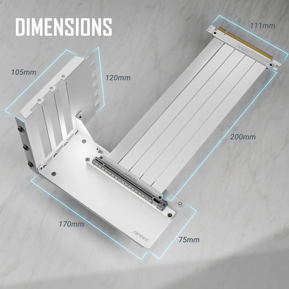 Antec PCIE4.0 Vertical Bracket Cable kit White