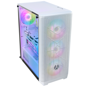 BITFENIX NOVA MESH SE TG White + 600W 4 RGB FANS 