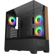 Cooler Master Elite 690 Wood ARGB Mid Tower Case Black
