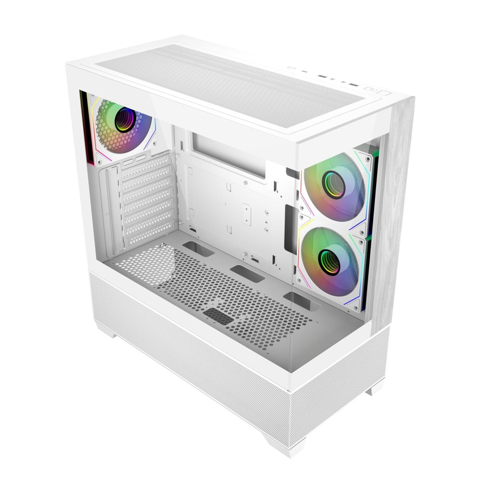 Cooler Master Elite 690 Wood ARGB Mid Tower Case White