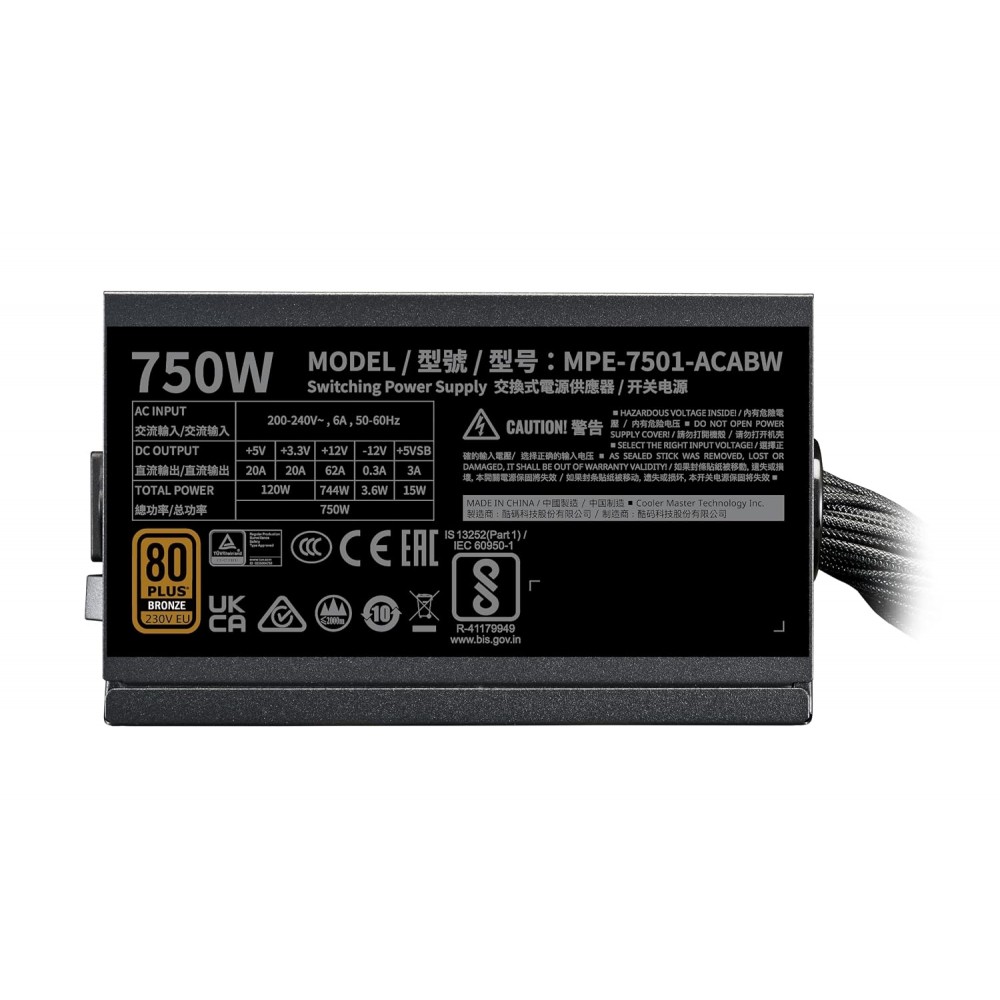 Cooler Master MWE BRONZE 750 V3 ATX 3.1 750W BRONZE