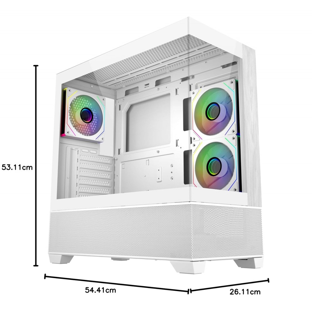 Cooler Master Elite 690 Wood ARGB Mid Tower Case White
