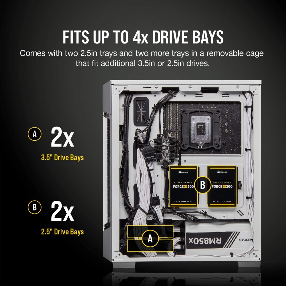 Corsair iCUE 220T RGB Mid-Tower Case — White