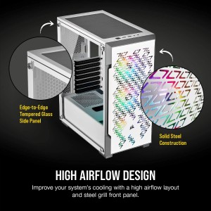 Corsair iCUE 220T RGB Airflow Mid-Tower Case — White