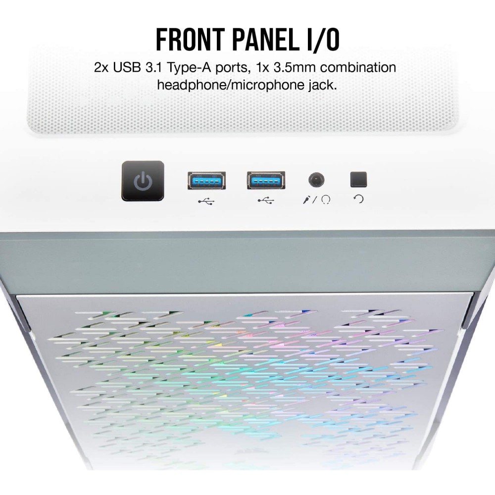 Corsair iCUE 220T RGB Mid-Tower Case — White