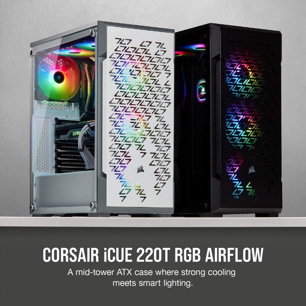 Corsair iCUE 220T RGB Mid-Tower Case — White