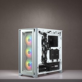 Corsair iCUE 4000X RGB Tempered Glass Mid-Tower ATX Case — White
