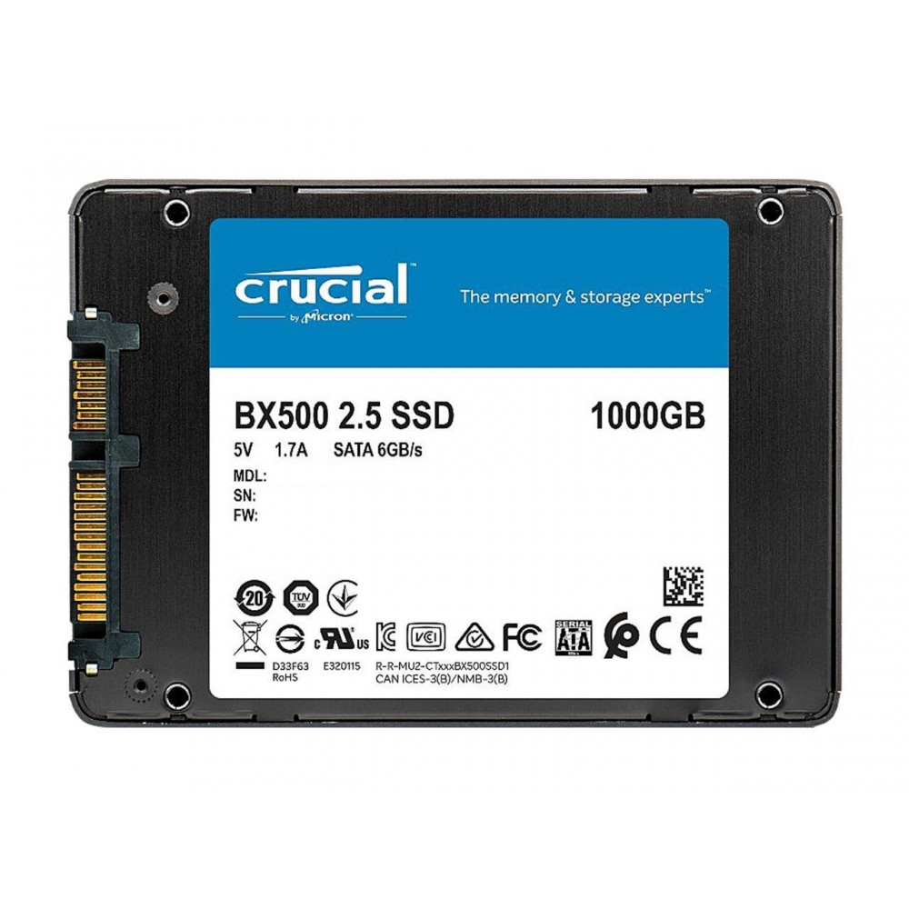 Crucial BX500 2.5'' SSD 1TB (R 540 / W 500)
