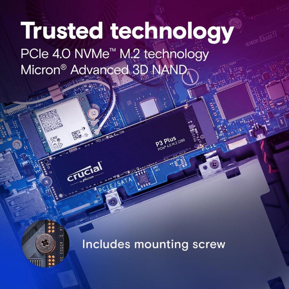 Crucial P3 Plus GEN 4.0 NVMe 1TB (R 5000 / W 3600)