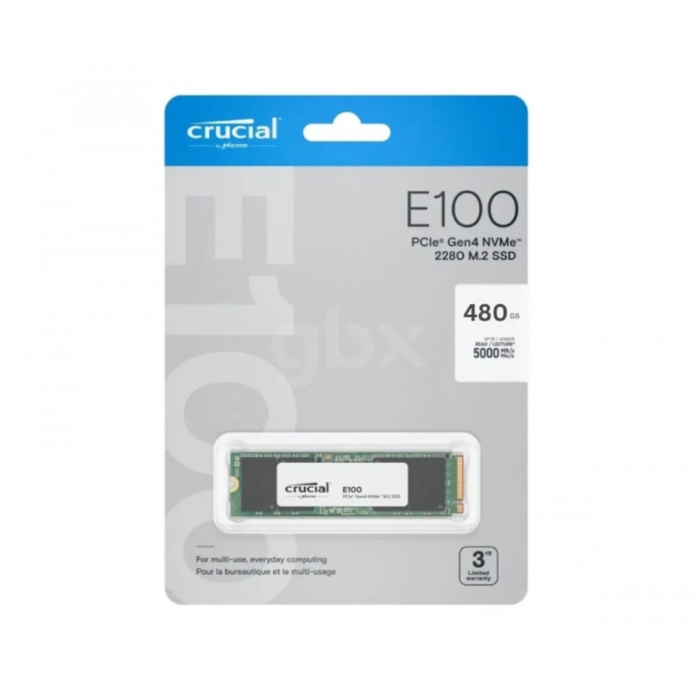 Crucial E100 GEN 4.0 NVMe 480GB (R 4700 / W 2500)