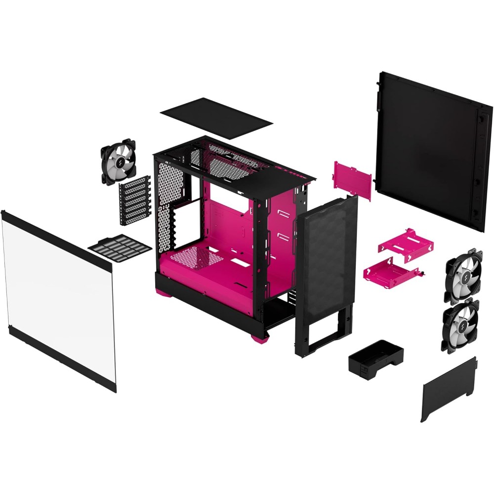 Fractal Design Pop Air RGB Magenta Core TG Clear Tint Mid Tower Case Fractal Design Pop Air RGB Magenta Core TG Clear Tint Mid Tower Case