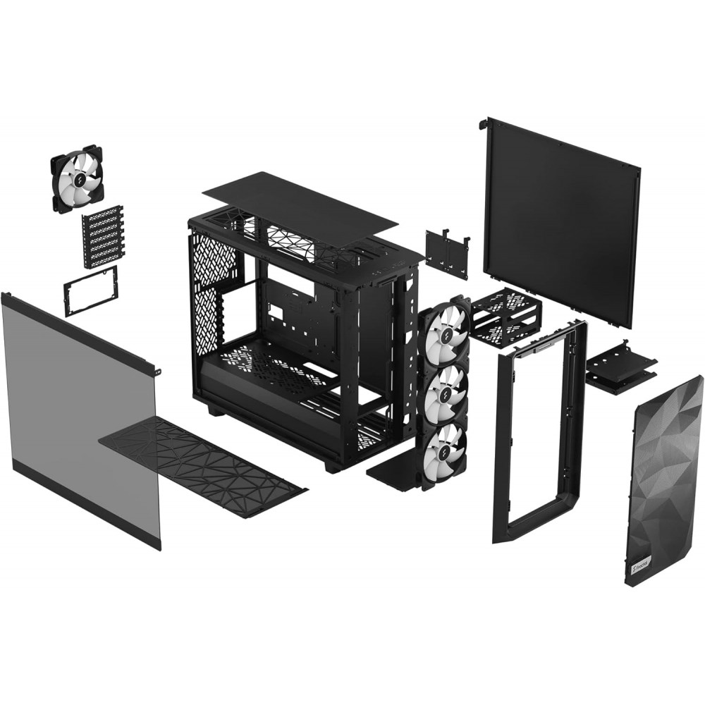 Fractal Design Meshify 2 Lite RGB - Black TG Light Tint Mid Tower Case Fractal Design Meshify 2 Lite RGB - Black TG Light Tint Mid Tower Case