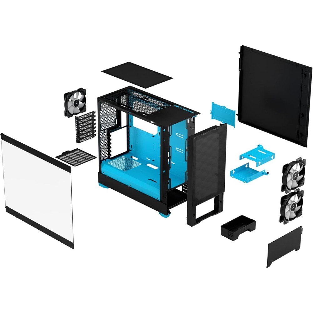 Fractal Design Pop Air RGB Cyan Core TG Clear Tint Mid Tower Case