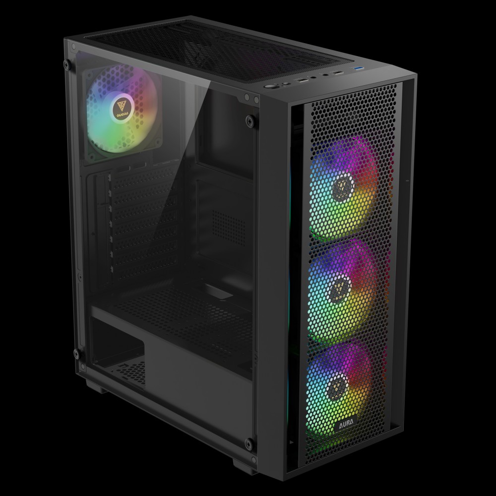 Gamdias AURA GC2 ELITE Mesh ARGB Mid-tower ATX Gaming Casing + HELIOS E1 600W