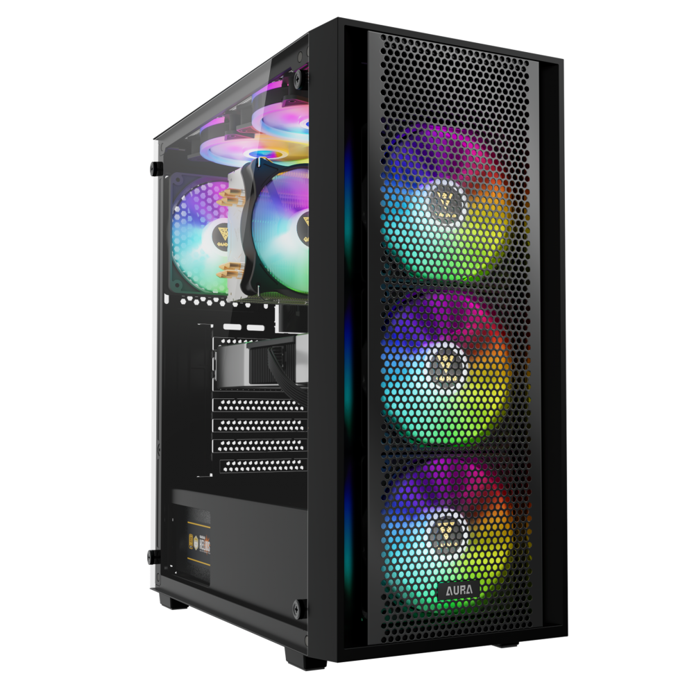 Gamdias AURA GC2 ELITE Mesh ARGB Mid-tower ATX Gaming Casing + HELIOS E1 600W