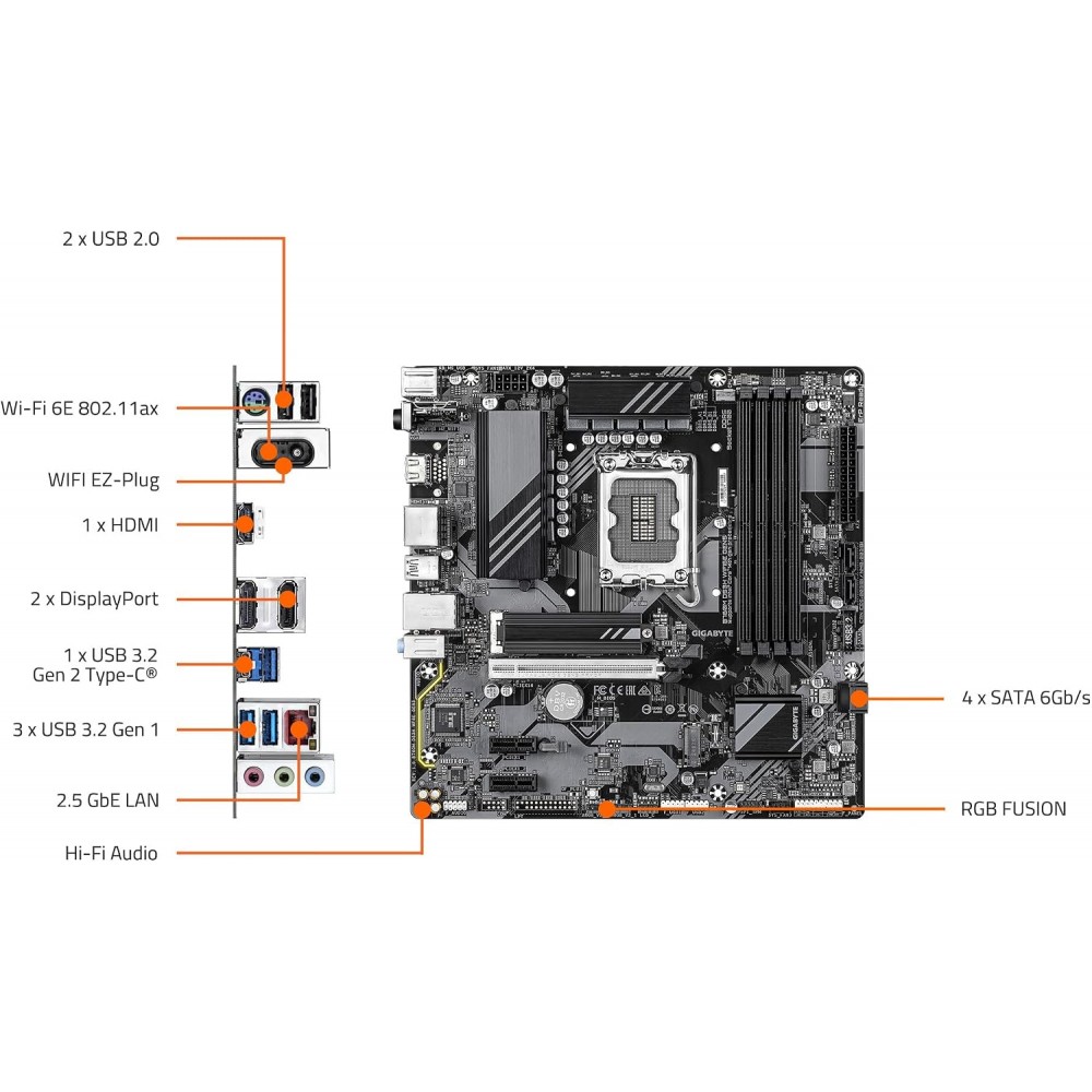 GIGABYTE B760M DS3H WF6E DDR4 GEN5
