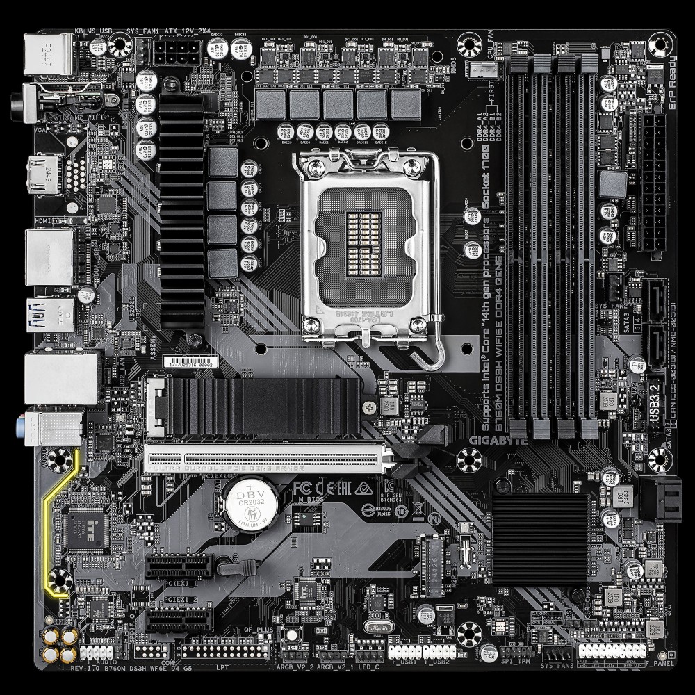 GIGABYTE B760M DS3H WIFI6E DDR4 GEN5 GIGABYTE B760M DS3H WIFI6E DDR4 GEN5