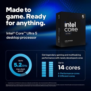 Intel Core Ultra 5 245K - 14 cores (6P + 8E) 14-Threads up to 5.2