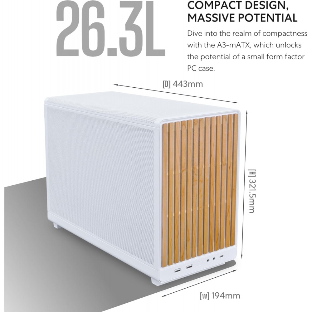 Lian Li DAN A3 Wooden White Micro Tower Gaming Case Lian Li DAN A3 Wooden White Micro Tower Gaming Case