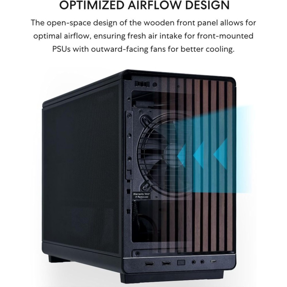Lian Li DAN A3 Wooden Black Micro Tower Gaming Case
