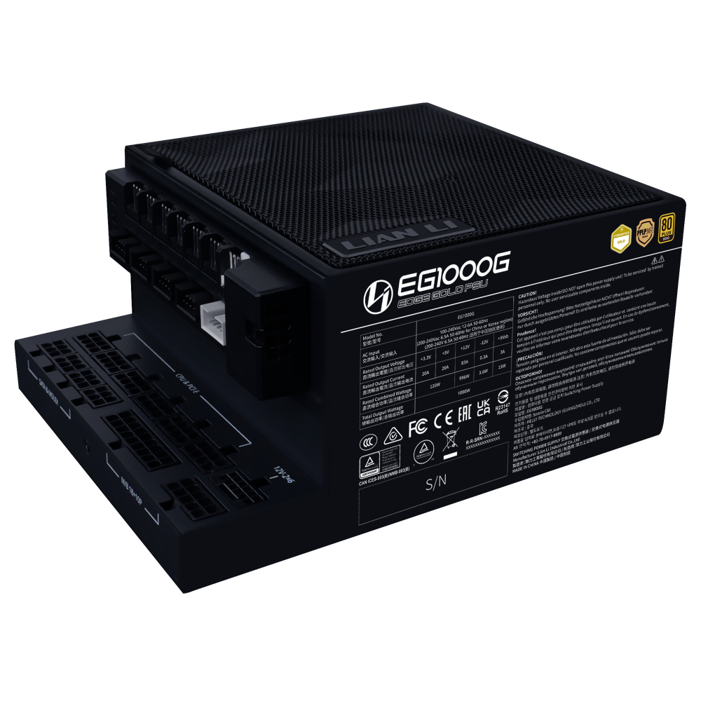 Lian Li Edge Series - 1000W - PCI 5 - 80 PLUS GOLD - ATX 3.1 Full Modular Black