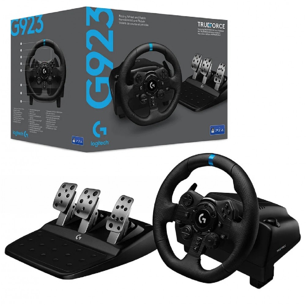 Logitech G923 TRUEFORCE Sim Racing Wheel for PC , PS4 , PS5 , XBOX ONE + Logitech G Driving Force Shifter