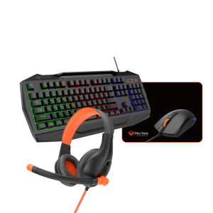 MeeTion MT-C490 4In1 Wired Backlit Gaming Set, Keyboard, Mouse, Mouse Pad, Headset
