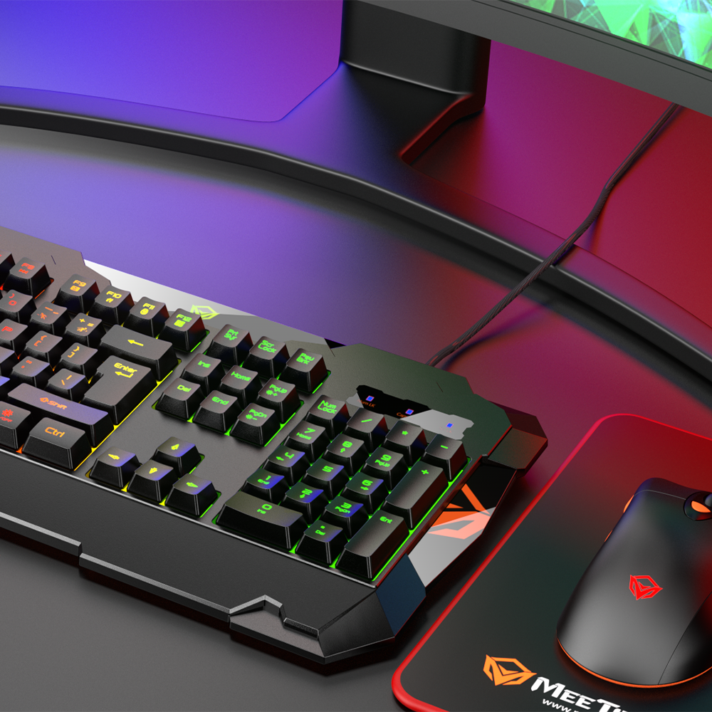 MeeTion MT-C505 4In1 Wired Backlit Gaming Set, Keyboard, Mouse, Mouse Pad, Headset