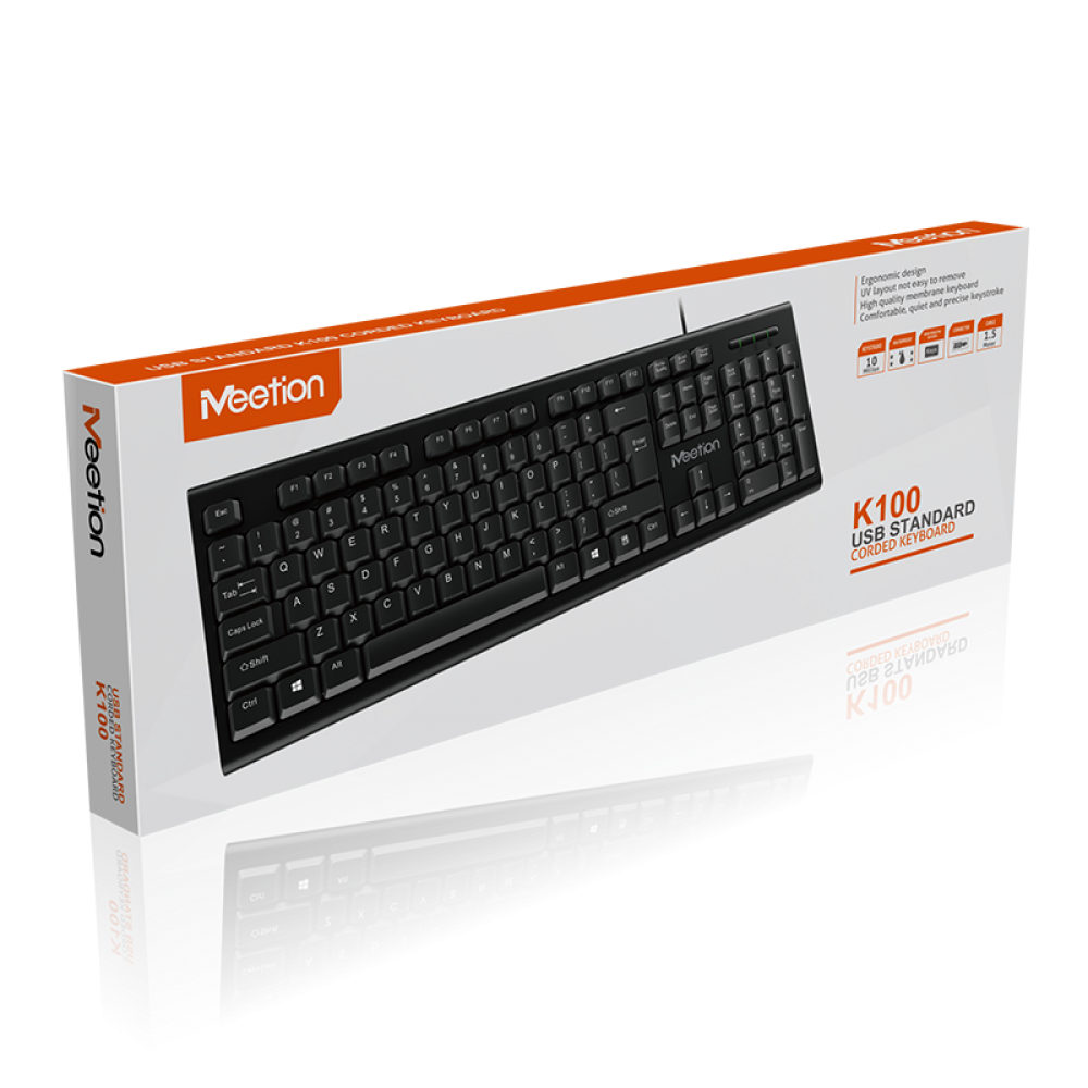 MeeTion MT-K100 USB Standard Wired Keyboard