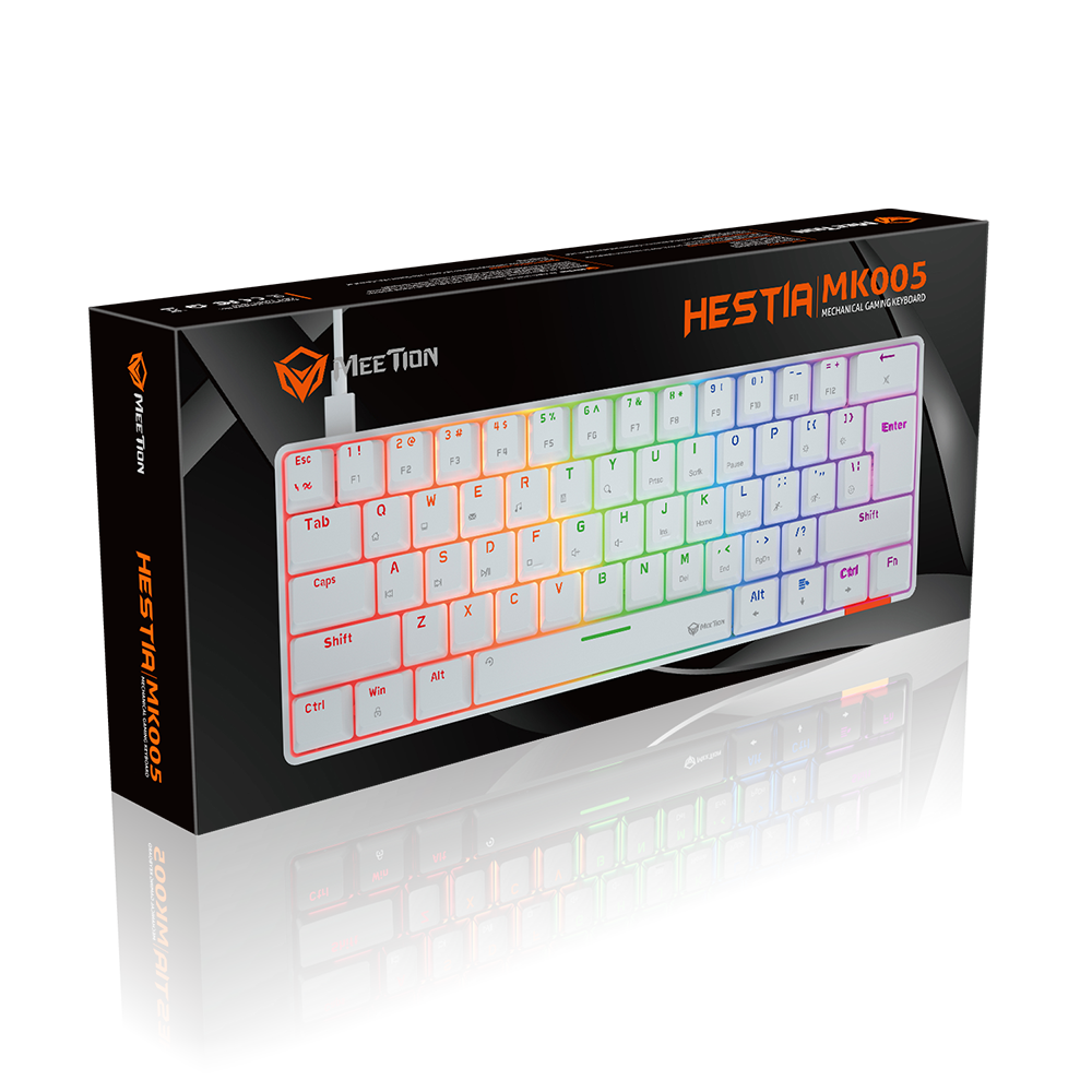 MeeTion MT-MK005 60% Mechanical Gaming Keyboard White (Blue Switch ) MeeTion MT-MK005 60% Mechanical Gaming Keyboard White (Blue Switch )