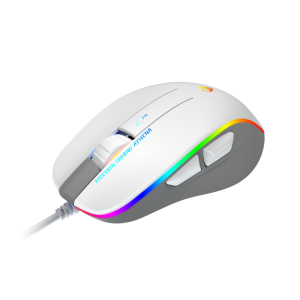 MeeTion  MT-GM23 2023 RGB Circulation Backlight Wired Gaming Mouse (White)