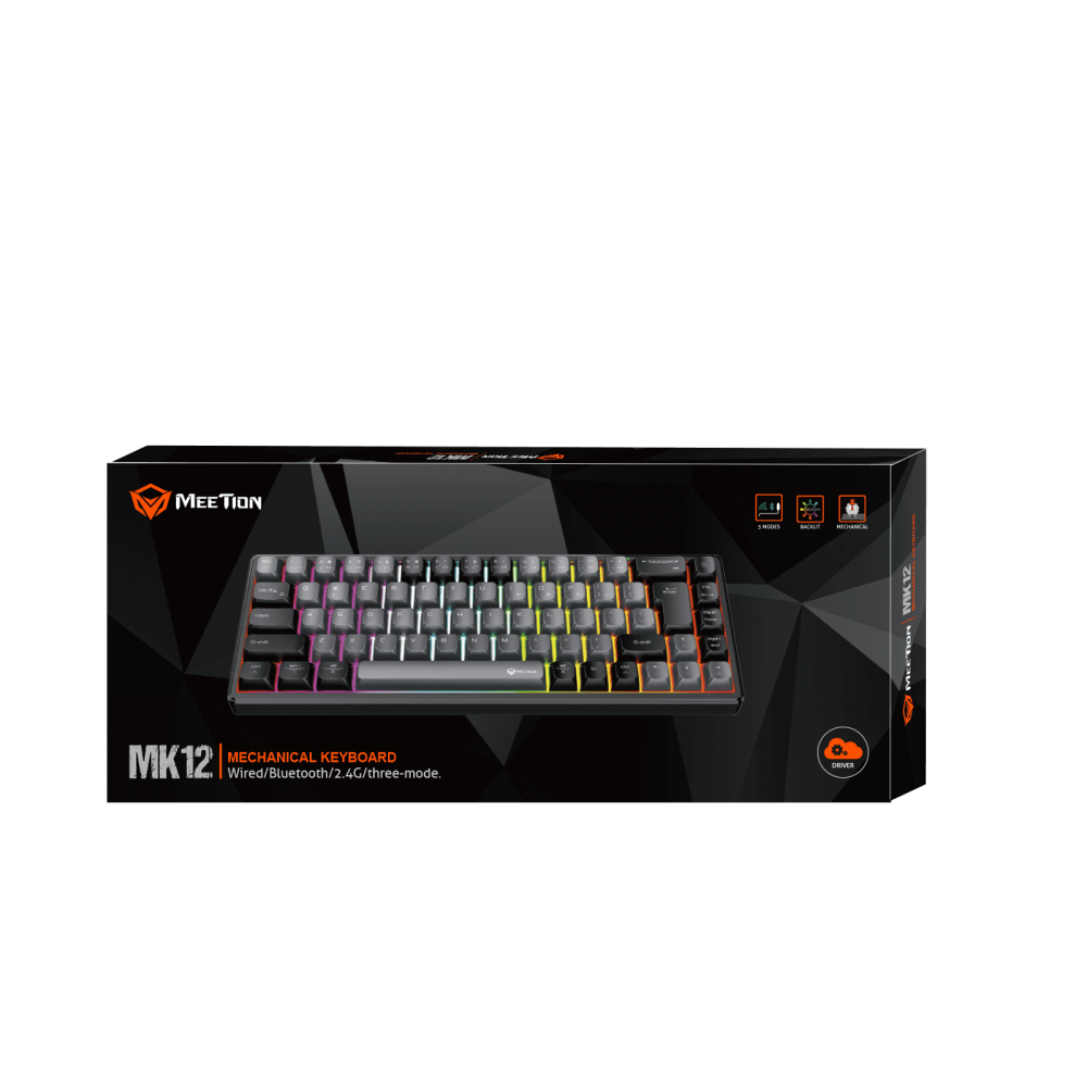 Meetion MT-MK12 65% RGB Arabic Triple Mode Wireless And Bluetooth Mechanical Keyboard Meetion MT-MK12 65% RGB Arabic Triple Mode Wireless And Bluetooth Mechanical Keyboard
