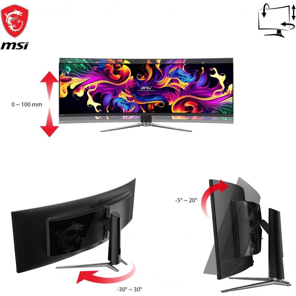 MSI MPG 491CQP QD  49" - OLED - DQHD - Curved - 144Hz - 0.03MS - Ultra Wide