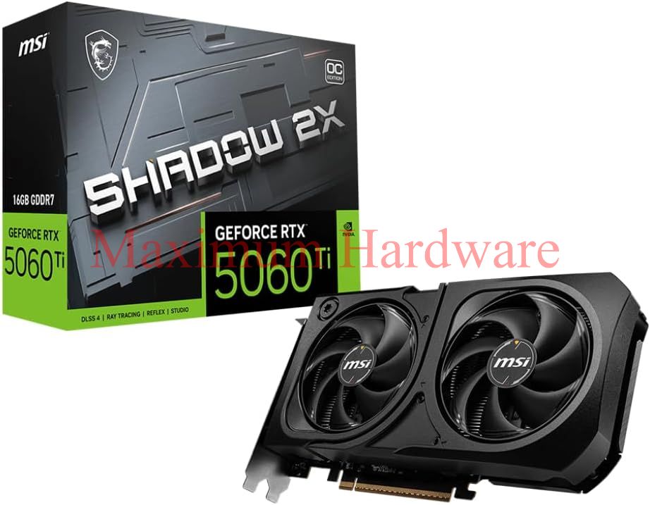 MSI GeForce RTX 5060 TI SHADOW 2X OC PLUS 16GB GDDR7
