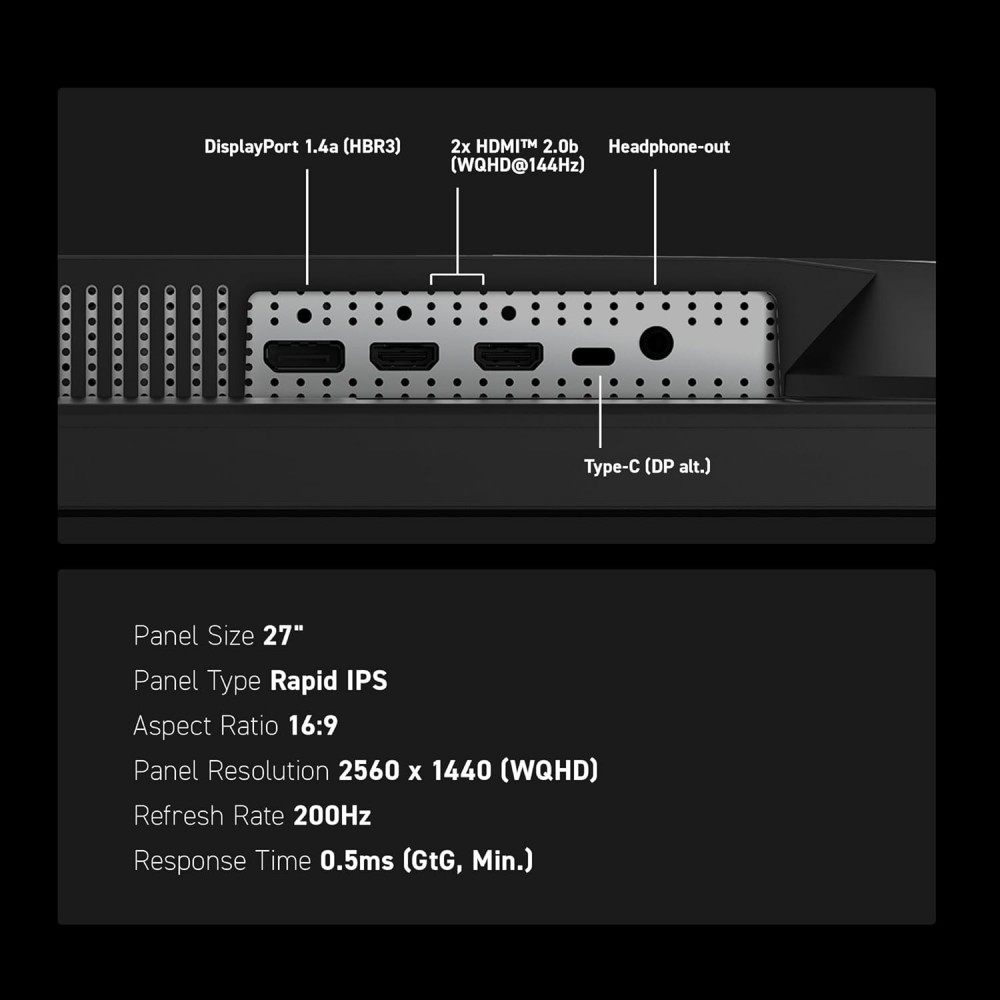 MSI MAG 274QPF E20 - 27" Rapid IPS - 2K - 0.5 MS (G2G) - 200Hz - HDR400 MSI MAG 274QPF E20 - 27" Rapid IPS - 2K - 0.5 MS (G2G) - 200Hz - HDR400