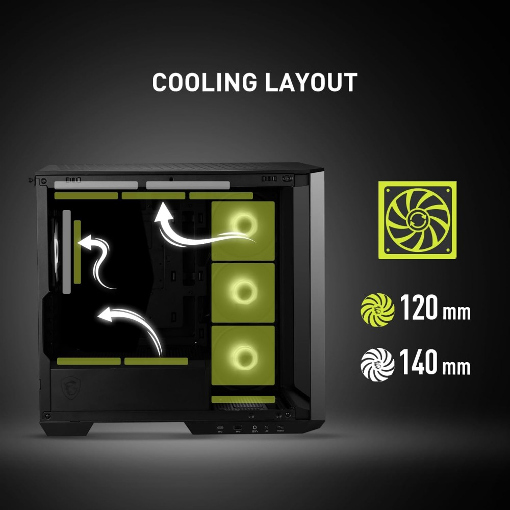 MSI MAG PANO M100R PZ Black Gaming Micro Tower Case MSI MAG PANO M100R PZ Black Gaming Micro Tower Case