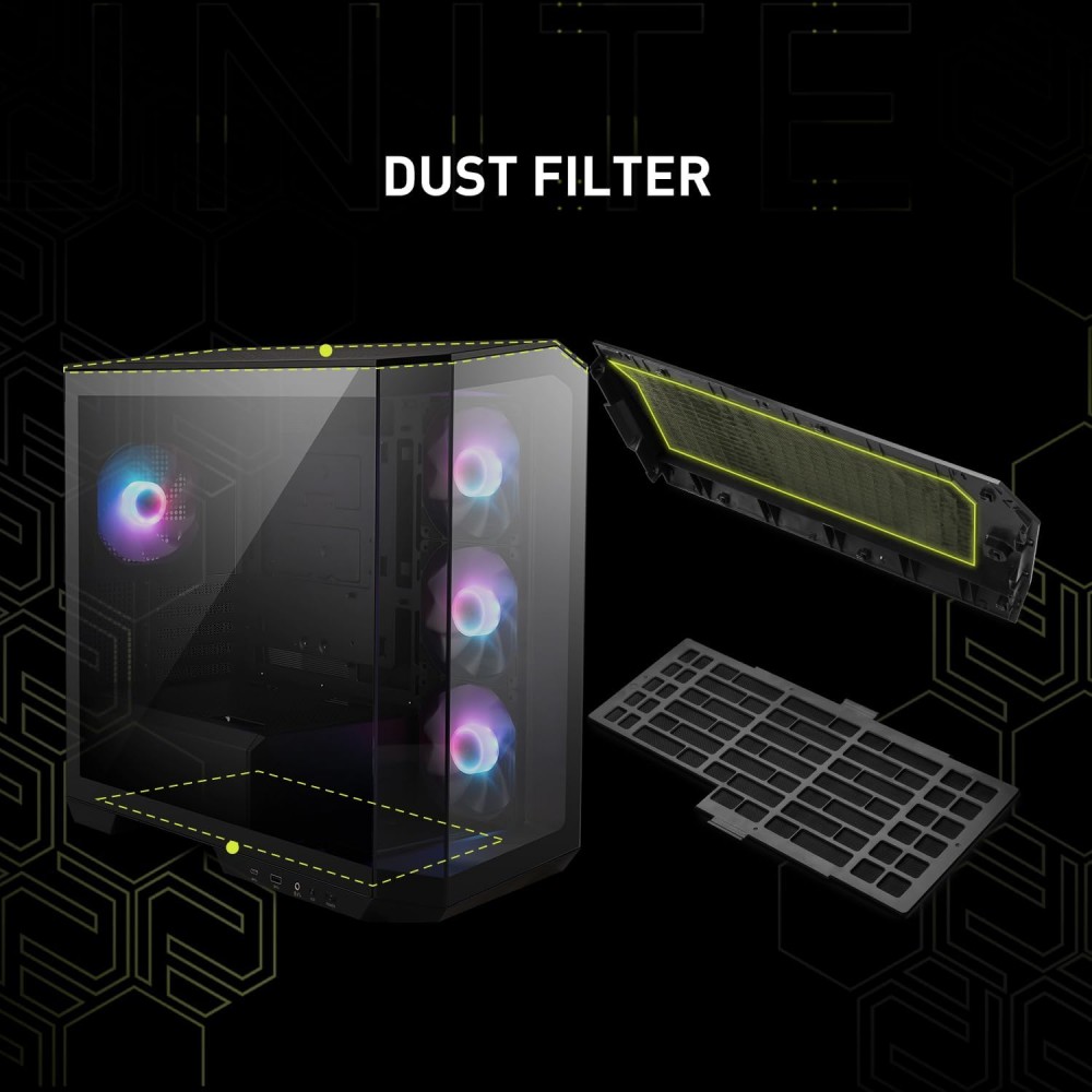 MSI MAG PANO M100R PZ Black Gaming Micro Tower Case MSI MAG PANO M100R PZ Black Gaming Micro Tower Case