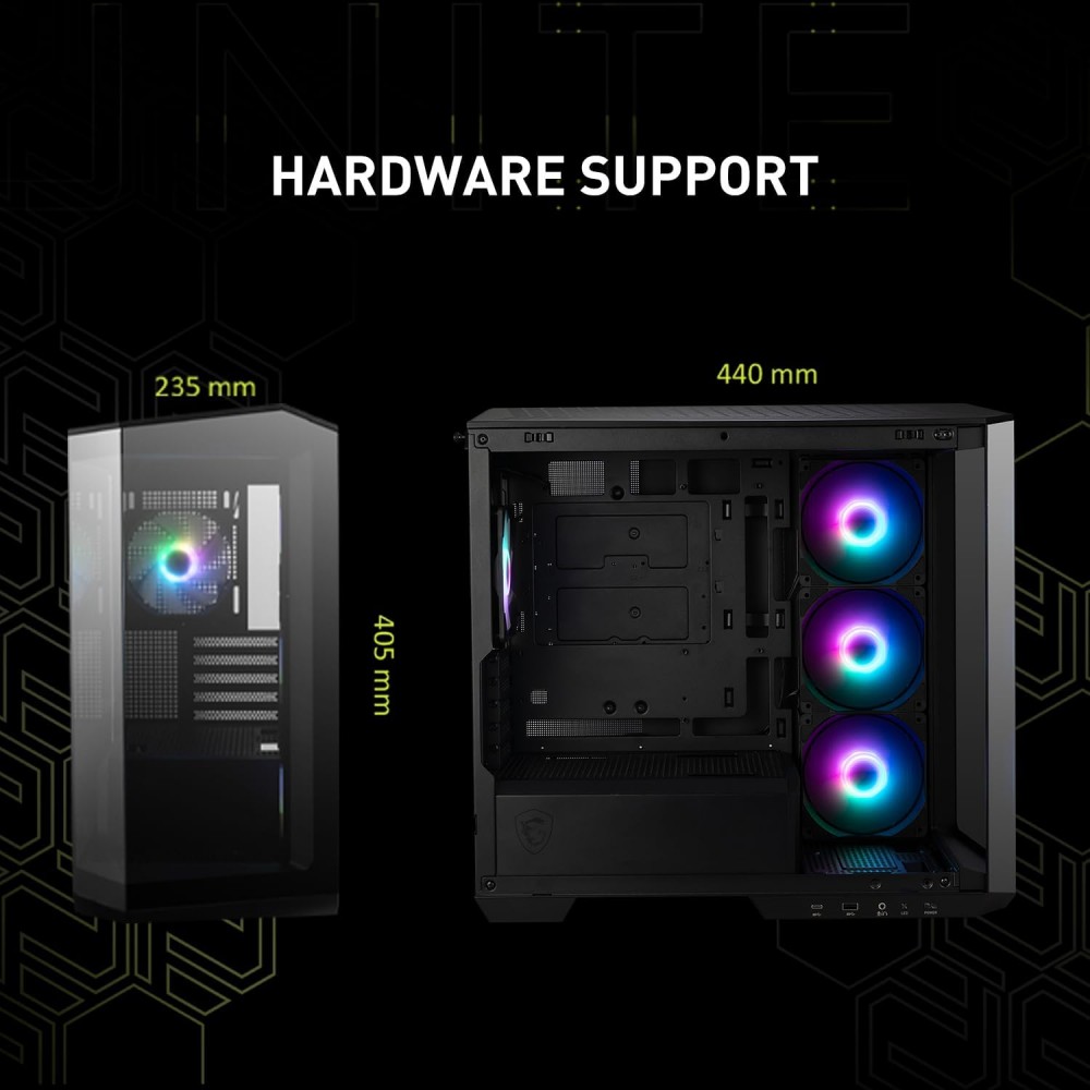 MSI MAG PANO M100R PZ Black Gaming Micro Tower Case MSI MAG PANO M100R PZ Black Gaming Micro Tower Case