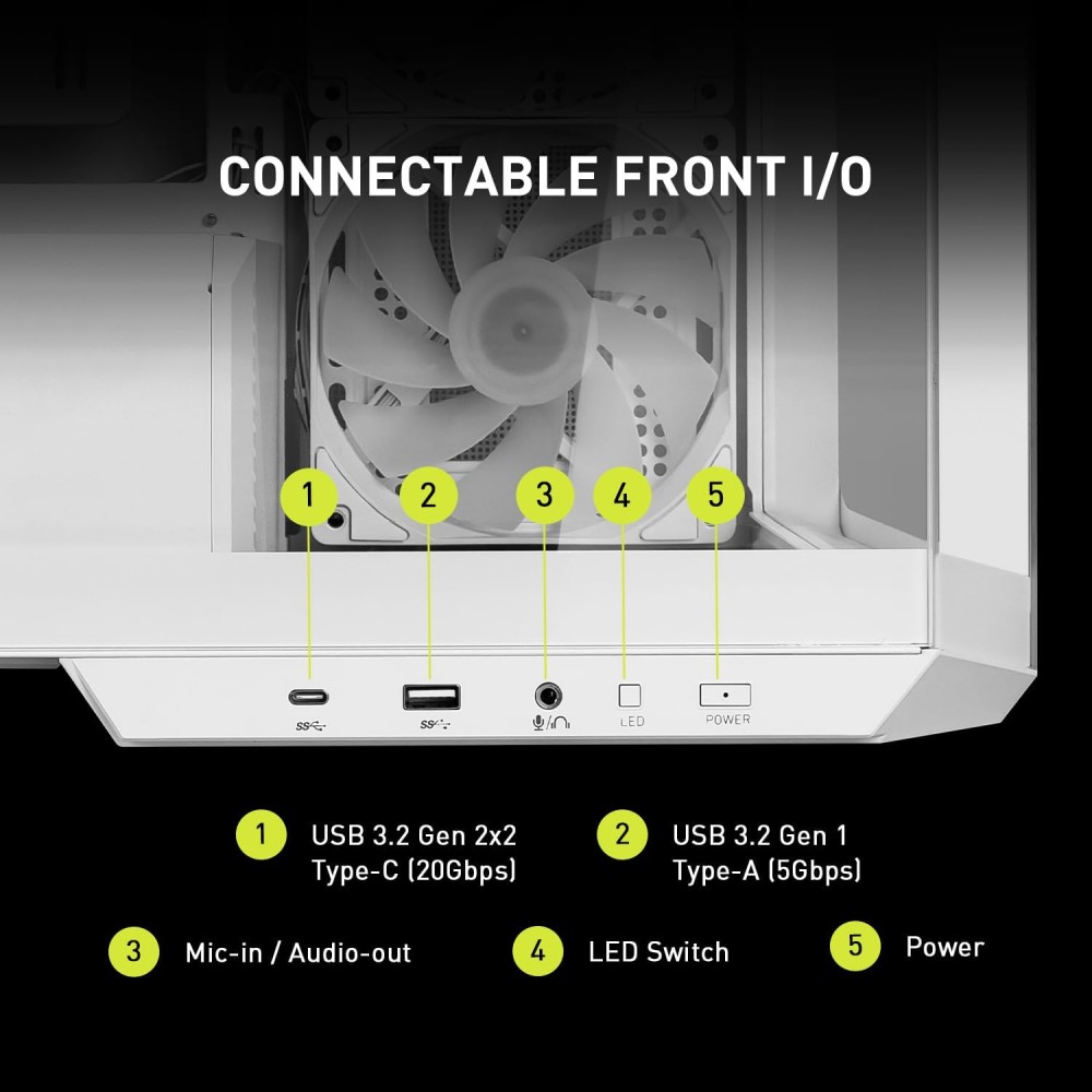 MSI MAG PANO M100R PZ White Gaming Micro Tower Case