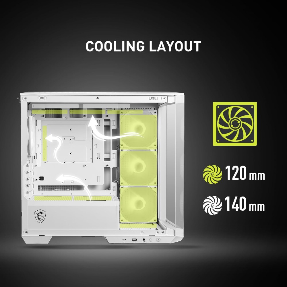 MSI MAG PANO M100R PZ White Gaming Micro Tower Case