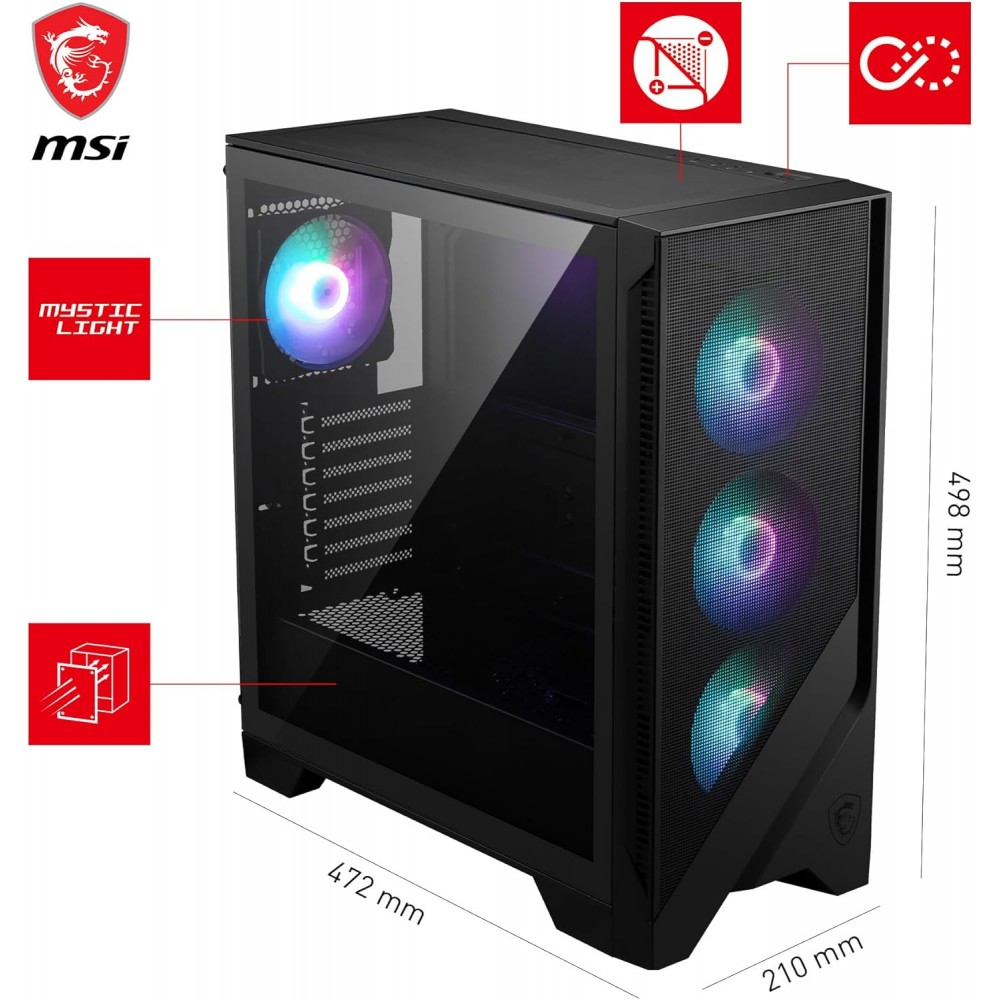MSI MAG FORGE 321R AirFlow Gaming Mid Tower Case MSI MAG FORGE 321R AirFlow Gaming Mid Tower Case