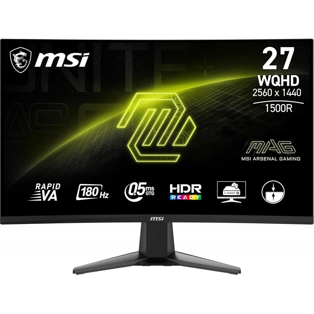 Msi MAG 27CQ6F - 27" Rapid VA - 2K - 0.5 MS (G2G) - 180Hz - CURVED Msi MAG 27CQ6F - 27" Rapid VA - 2K - 0.5 MS (G2G) - 180Hz - CURVED