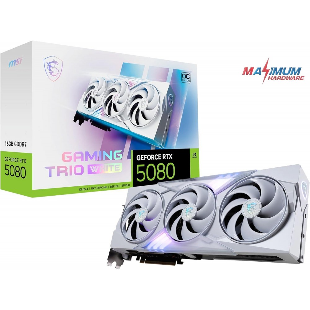 MSI RTX 5080 GAMING TRIO OC White 16GB GDDR7 MSI RTX 5080 GAMING TRIO OC White 16GB GDDR7