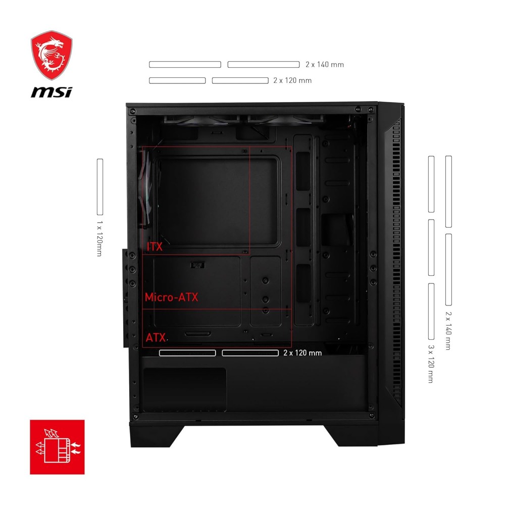 MSI MAG FORGE 120A AirFlow Gaming Mid Tower Case